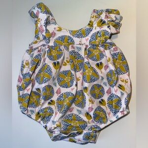 Ollie Jay Girls' Floral One-Piece Dress in White, Yellow & Pink